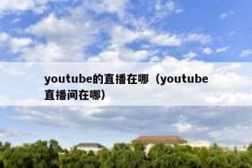 youtube的直播在哪（youtube直播间在哪）