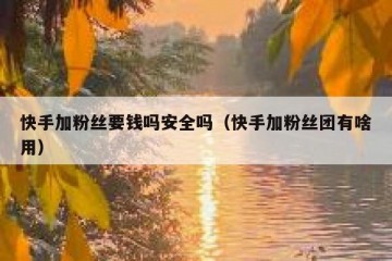 快手加粉丝要钱吗安全吗（快手加粉丝团有啥用）