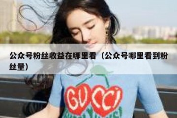 公众号粉丝收益在哪里看（公众号哪里看到粉丝量）