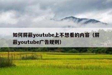 如何屏蔽youtube上不想看的内容（屏蔽youtube广告规则）