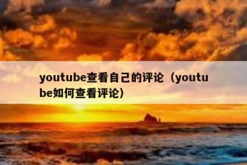 youtube查看自己的评论（youtube如何查看评论）