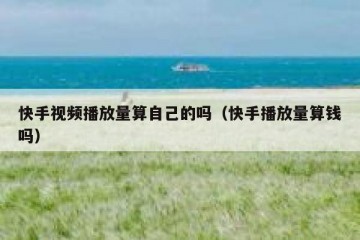 快手视频播放量算自己的吗（快手播放量算钱吗）