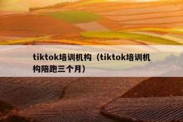 tiktok培训机构（tiktok培训机构陪跑三个月）