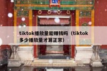 tiktok播放量能赚钱吗（tiktok多少播放量才算正常）