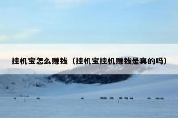 挂机宝怎么赚钱（挂机宝挂机赚钱是真的吗）