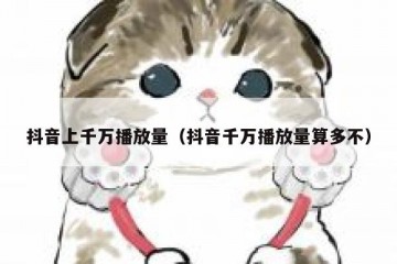 抖音上千万播放量（抖音千万播放量算多不）