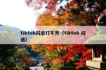 tiktok闪退打不开（tiktok 闪退）