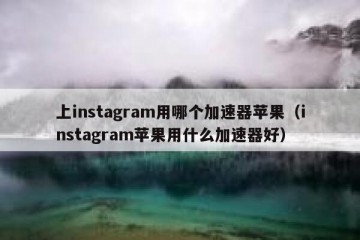 上instagram用哪个加速器苹果（instagram苹果用什么加速器好）