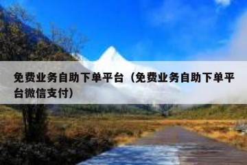 免费业务自助下单平台（免费业务自助下单平台微信支付）