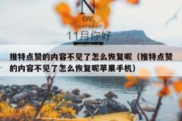 推特点赞的内容不见了怎么恢复呢（推特点赞的内容不见了怎么恢复呢苹果手机）