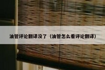 油管评论翻译没了（油管怎么看评论翻译）