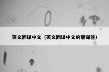 英文翻译中文（英文翻译中文的翻译器）