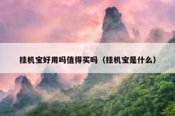 挂机宝好用吗值得买吗（挂机宝是什么）