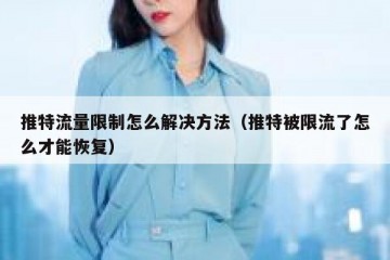 推特流量限制怎么解决方法（推特被限流了怎么才能恢复）