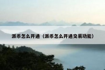 派币怎么开通（派币怎么开通交易功能）