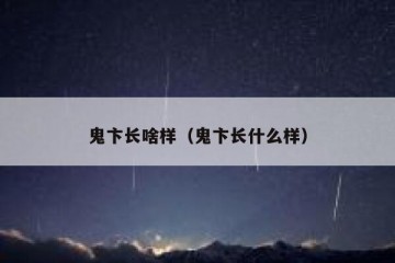 鬼卞长啥样（鬼卞长什么样）