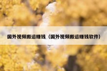国外视频搬运赚钱（国外视频搬运赚钱软件）