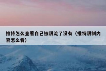 推特怎么查看自己被限流了没有（推特限制内容怎么看）