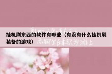 挂机刷东西的软件有哪些（有没有什么挂机刷装备的游戏）