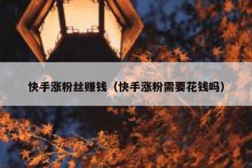 快手涨粉丝赚钱（快手涨粉需要花钱吗）