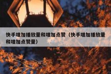 快手增加播放量和增加点赞（快手增加播放量和增加点赞量）
