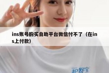 ins账号购买自助平台微信付不了（在ins上付款）