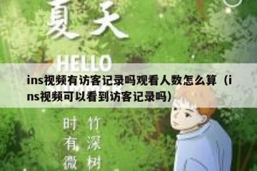 ins视频有访客记录吗观看人数怎么算（ins视频可以看到访客记录吗）