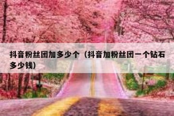 抖音粉丝团加多少个（抖音加粉丝团一个钻石多少钱）