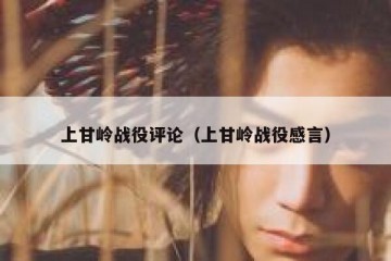 上甘岭战役评论（上甘岭战役感言）
