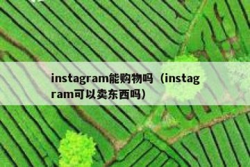 instagram能购物吗（instagram可以卖东西吗）