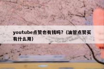youtube点赞也有钱吗?（油管点赞买有什么用）