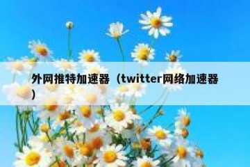 外网推特加速器（twitter网络加速器）