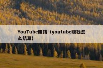 YouTube赚钱（youtube赚钱怎么结算）