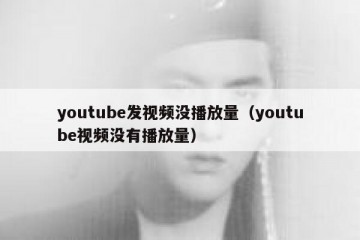 youtube发视频没播放量（youtube视频没有播放量）