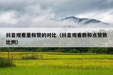 抖音观看量和赞的对比（抖音观看数和点赞数比例）