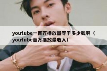 youtube一百万播放量等于多少钱啊（youtube百万播放量收入）