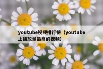 youtube视频排行榜（youtube上播放量最高的视频）