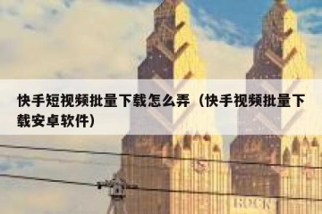 快手短视频批量下载怎么弄（快手视频批量下载安卓软件）