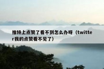 推特上点赞了看不到怎么办呀（twitter我的点赞看不见了）