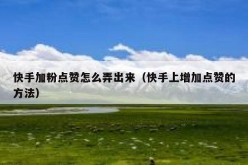 快手加粉点赞怎么弄出来（快手上增加点赞的方法）