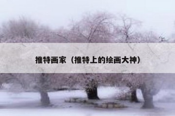 推特画家（推特上的绘画大神）