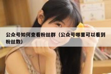 公众号如何查看粉丝群（公众号哪里可以看到粉丝数）