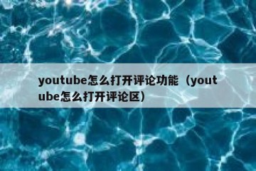 youtube怎么打开评论功能（youtube怎么打开评论区）