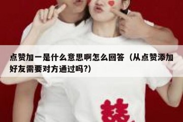 点赞加一是什么意思啊怎么回答（从点赞添加好友需要对方通过吗?）