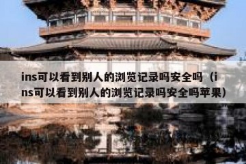 ins可以看到别人的浏览记录吗安全吗（ins可以看到别人的浏览记录吗安全吗苹果）