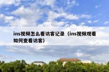 ins视频怎么看访客记录（ins视频观看如何查看访客）