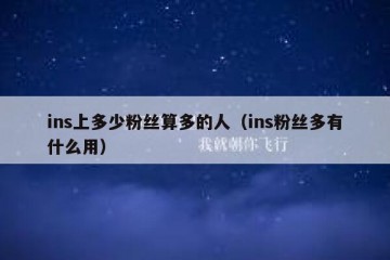 ins上多少粉丝算多的人（ins粉丝多有什么用）