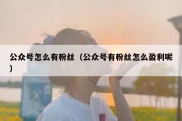 公众号怎么有粉丝（公众号有粉丝怎么盈利呢）
