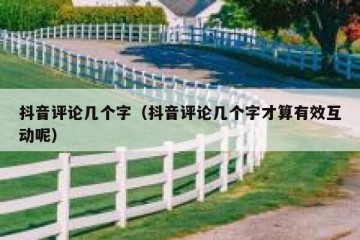 抖音评论几个字（抖音评论几个字才算有效互动呢）