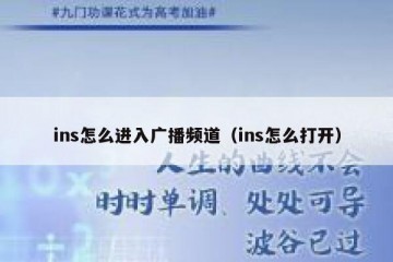 ins怎么进入广播频道（ins怎么打开）